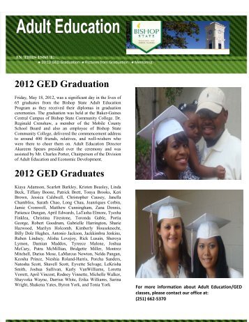 2012 GED Graduation 2012 GED Graduates - Bishop State ...