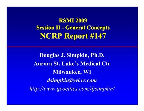 NCRP Report #147 - Radiation Shielding for Medical Instalations