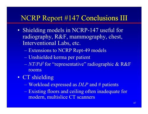 NCRP Report #147 - Radiation Shielding for Medical Instalations