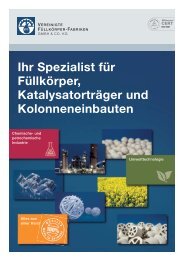 Ihr Spezialist für Füllkörper, Katalysatorträger und Kolonneneinbauten