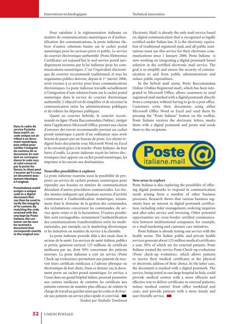 Union Postale, revue de l'Union postale universelle - UPU ...