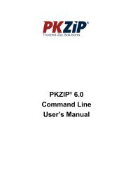 PKZIP 6.0 Command Line User's Manual - PKWARE, Inc.