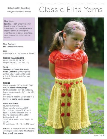 Belle Skirt in Seedling - Classic Elite Yarns