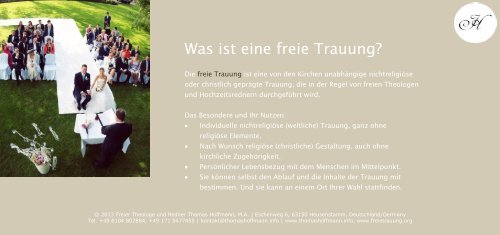 Flyer "Freie Trauung" - Thomas Hoffmann