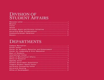 division of student affairs departments - Student Affairs Office of ...