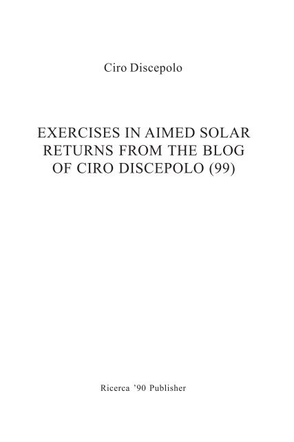 exercises in aimed solar returns from the blog of ... - cirodiscepolo.it