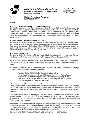 Mitarbeiter-Informationsdienst - GEW Duisburg