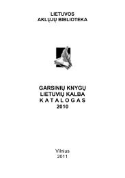 lietuvos aklÅ³jÅ³ biblioteka garsiniÅ³ knygÅ³ lietuviÅ³ kalba katalogas 2010