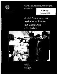 World Bank Document - Social Assessment, LLC
