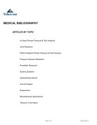 Medical bibliography - articles by topic - Tekscan