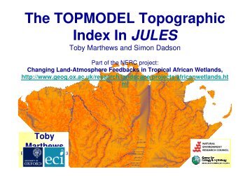 The TOPMODEL Topographic Index In JULES
