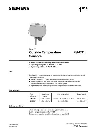 1814 Outside Temperature Sensors QAC31... - ABC Makina ...