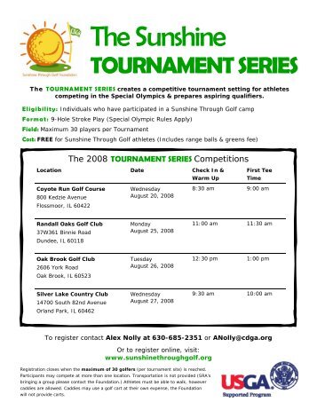 Tournament Series Flyer.pub - Sunshine Through Golf Foundation