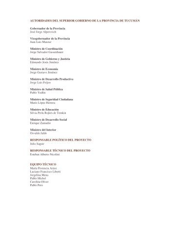 AUTORIDADES DEL SUPERIOR GOBIERNO DE LA PROVINCIA ...