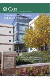 summEr 2006 Workshops - Mandel School of Applied Social ...