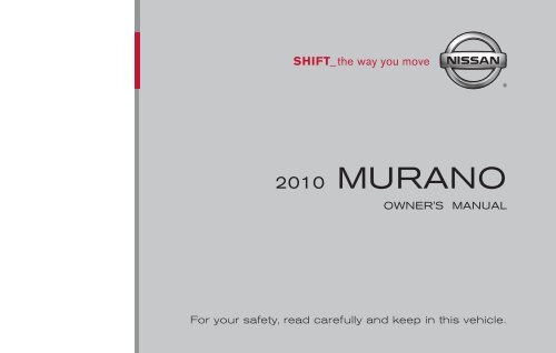 2010 Nissan Murano Owner's Manual