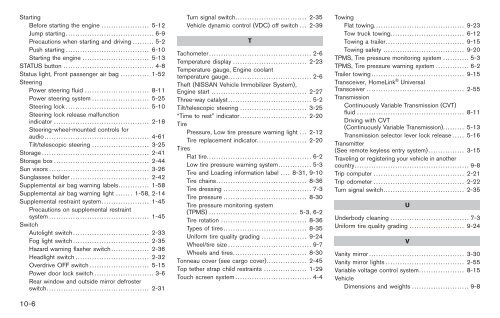 2010 Nissan Murano Owner's Manual