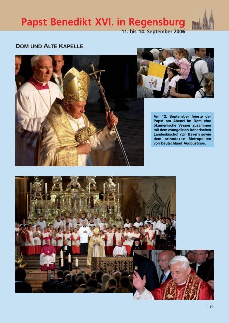 Papst Benedikt XVI. in Regensburg --- 11. bis 14. September 2006