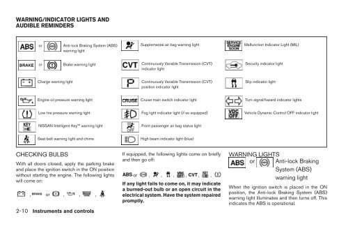 2009 Maxima Owner's Manual