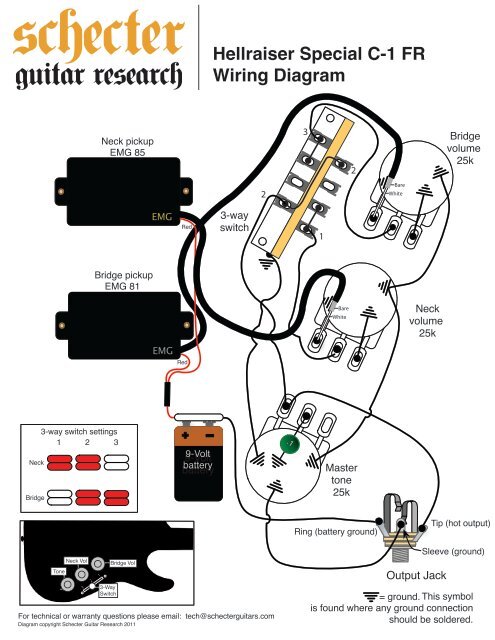 HELLRAISER SPECIAL C-1 FR WIRING DIAGRAM - Schecter Guitars dean guitars pickup wiring diagram 