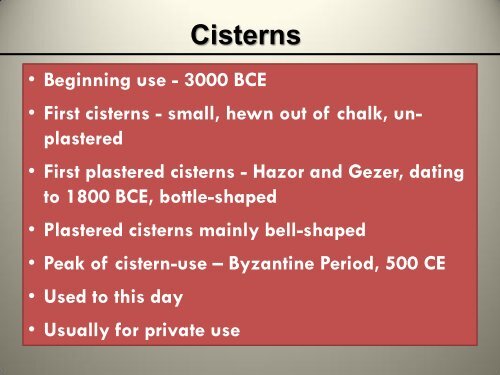 Typology and Development of Ancient Water Systems in Israel