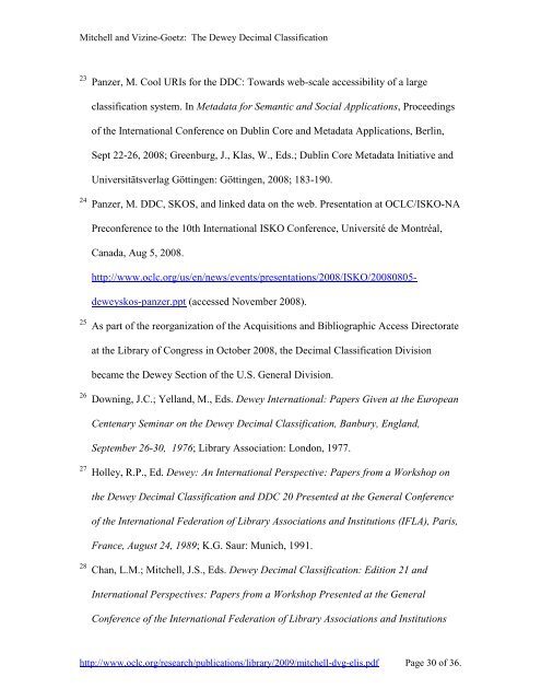 THE DEWEY DECIMAL CLASSIFICATION - OCLC