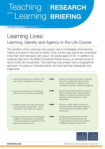 Learning, Identity and Agency in the Life Course - Teaching and ...