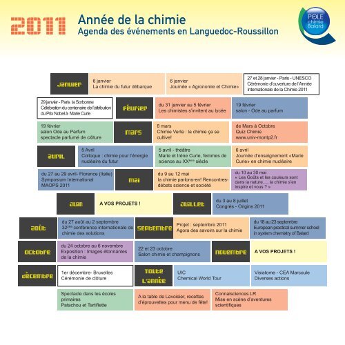 calendrier de l'annÃ©e de la chimie en Languedoc-Roussillon