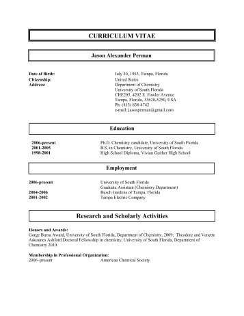 CURRICULUM VITAE Research and Scholarly Activities - American ...