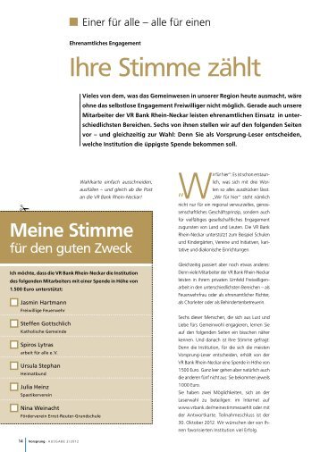 Meine Stimme - VR Bank Rhein-Neckar eG