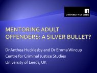 Mentoring Adult Offenders: a silver bullet? - University of Leeds
