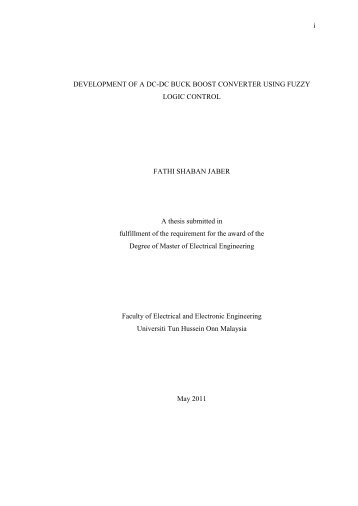 i DEVELOPMENT OF A DC-DC BUCK BOOST CONVERTER USING ...