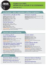 TÃ©lÃ©charger la brochure PDF des cours Ã  la carte mÃ©tiers de ... - IESA