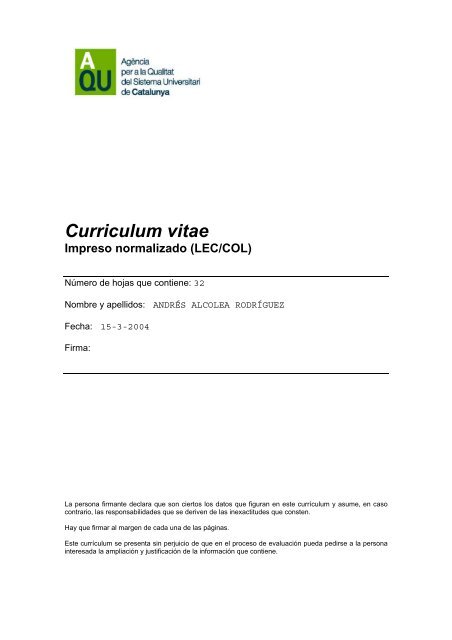 Curriculum vitae - UPC