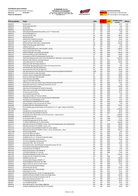 M06 Lorencic PriceList 05-2011.xlsx