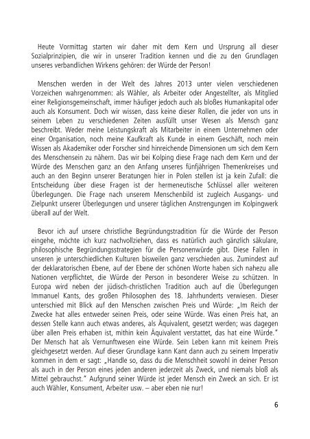 Dialog Oktober 2013: Die Personenwürde als leitendes Prinzip für