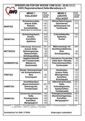 (1) AWO Regionalverband Halle-Merseburg eV MENÃ 1 ...
