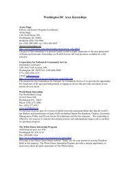 Washington DC Area Internships