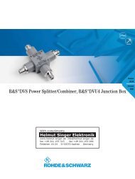 R&S DVS Power Splitter/Combiner, R&S DVU4 Junction Box