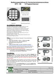 GST Elektronikschloss DFS SB Bedienungsanleitung - Tresore.eu