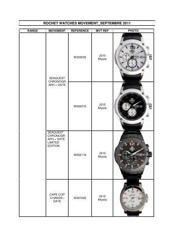 rochet watches movement sept 2011