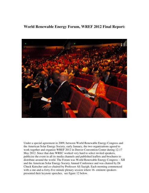 World Renewable Energy Forum, WREF 2012 Final Report: