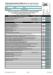 Wartungscheckliste G3002 BHKW Typ: KWE 30G-6 SPN - KW Energie