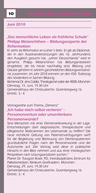 Evangelische Erwachsenenbildung Landshut - Evangelisches ...