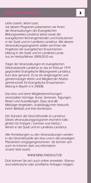 Evangelische Erwachsenenbildung Landshut - Evangelisches ...