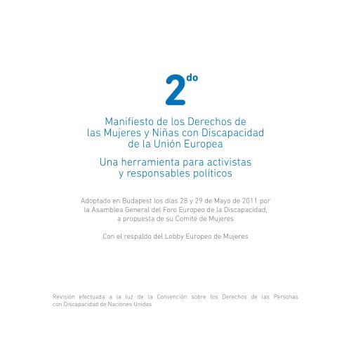 2º manifiesto derechos mujeres y niñas con discapacidad de ... - Once