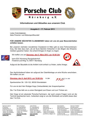 Porscheclub Info Ausgabe 02-2013 - porsche-club-nuernberg.de