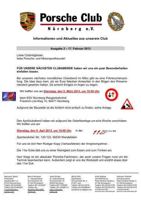 Porscheclub Info Ausgabe 02-2013 - porsche-club-nuernberg.de