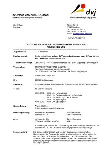 U14 männlich - Deutscher Volleyball-Verband