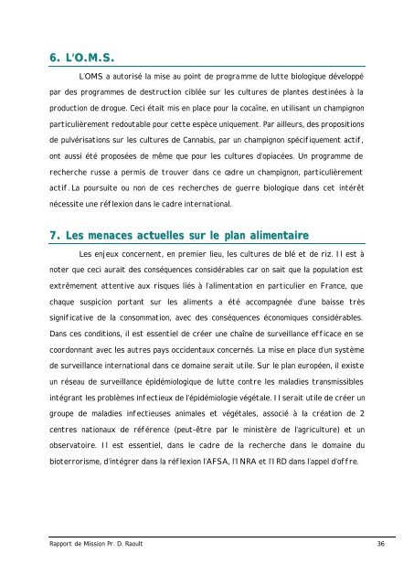 RAPPORT de MISSION Didier RAOULT - Marseille, Maladies ...